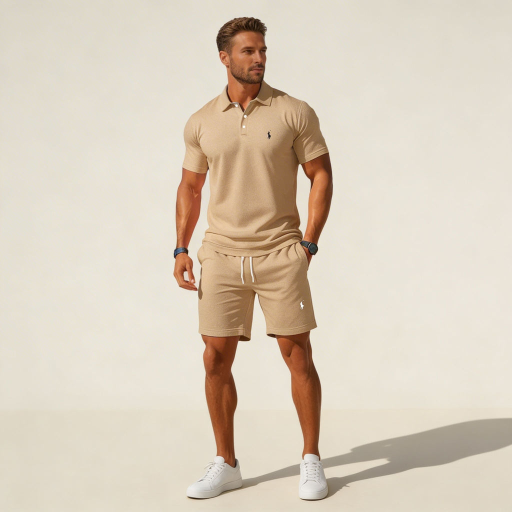 Premium Textured Polo & Shorts Set
