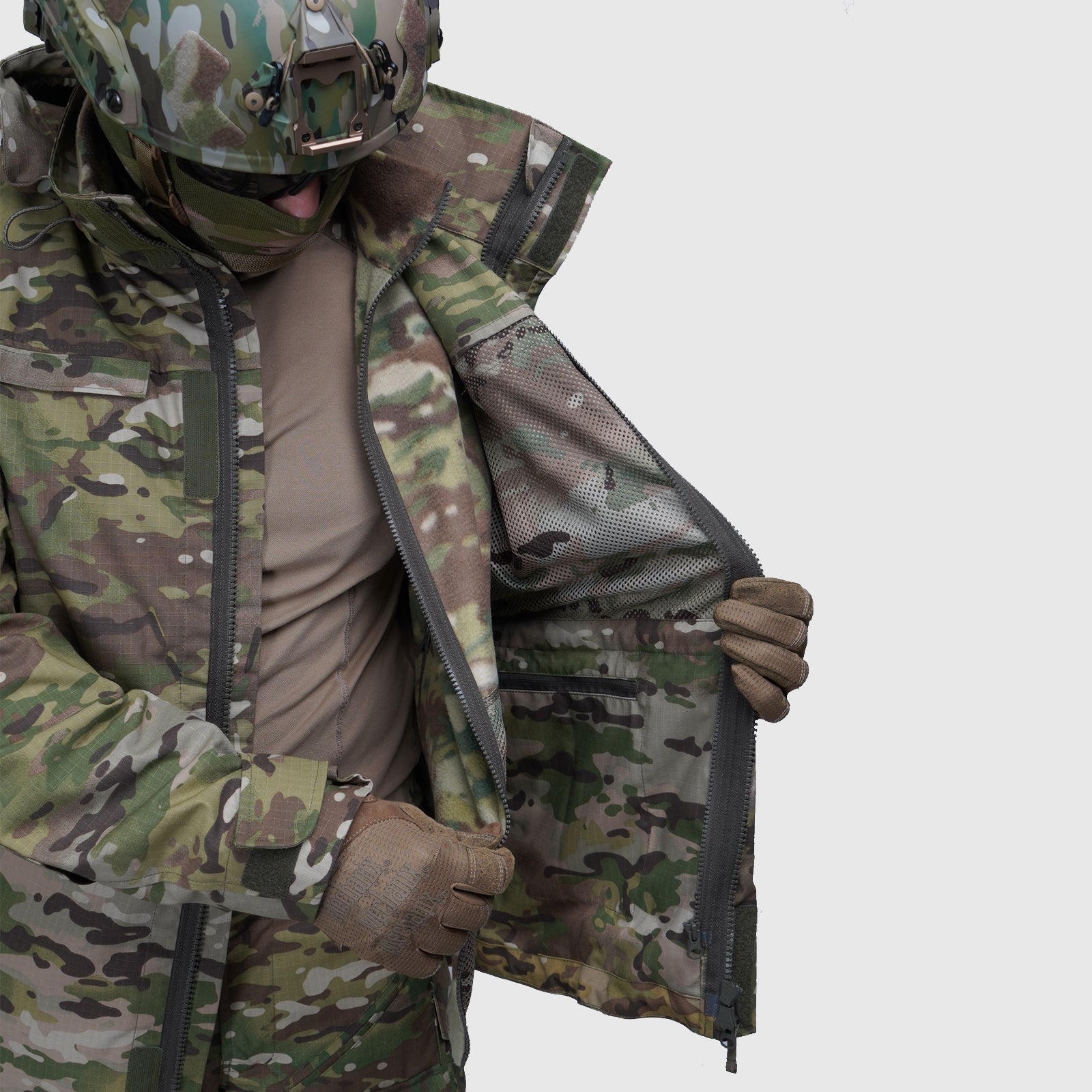 Tactical demi-season jacket with fleece Northwest Gears Multicam Ripstop