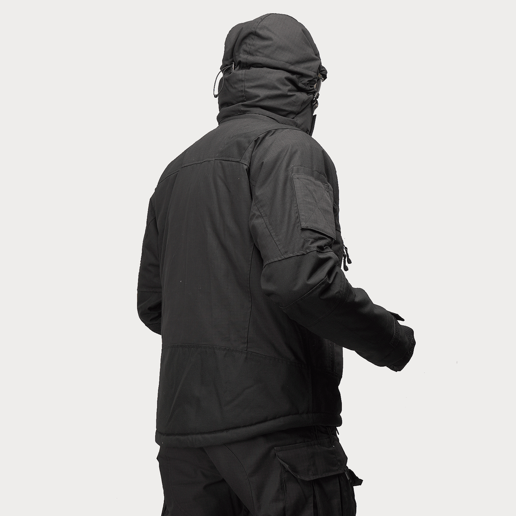 Tactical winter jacket Northwest Gears Black RipStop Climashield Apex
