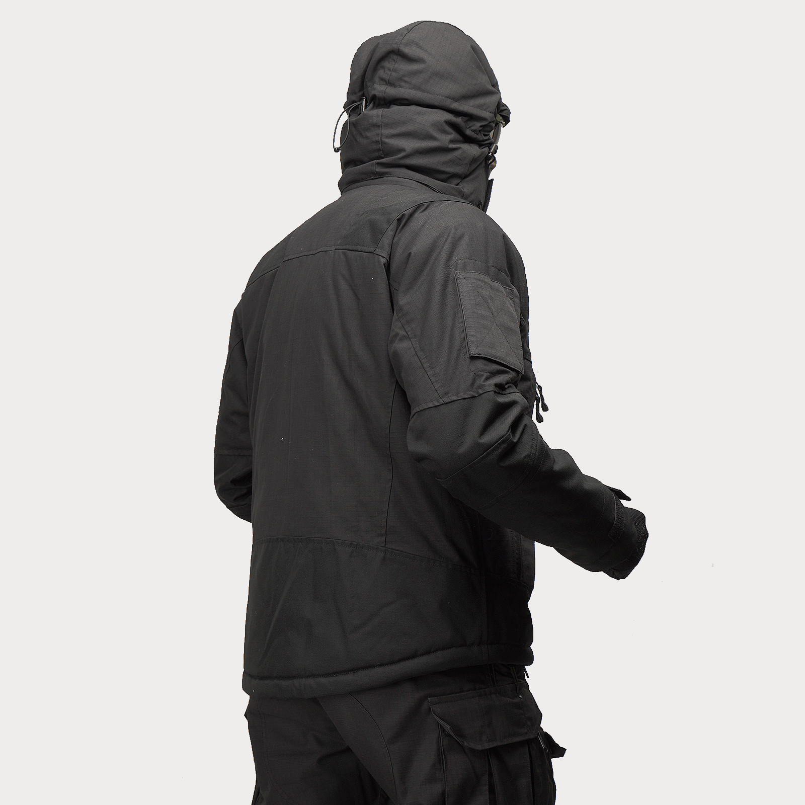 Tactical winter jacket Northwest Gears Black RipStop Climashield Apex