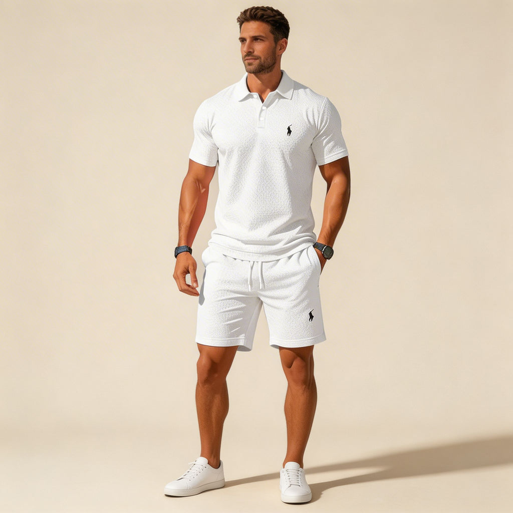 Premium Textured Polo & Shorts Set
